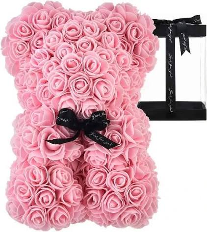 Bear Design Artificial Rose Bouquet