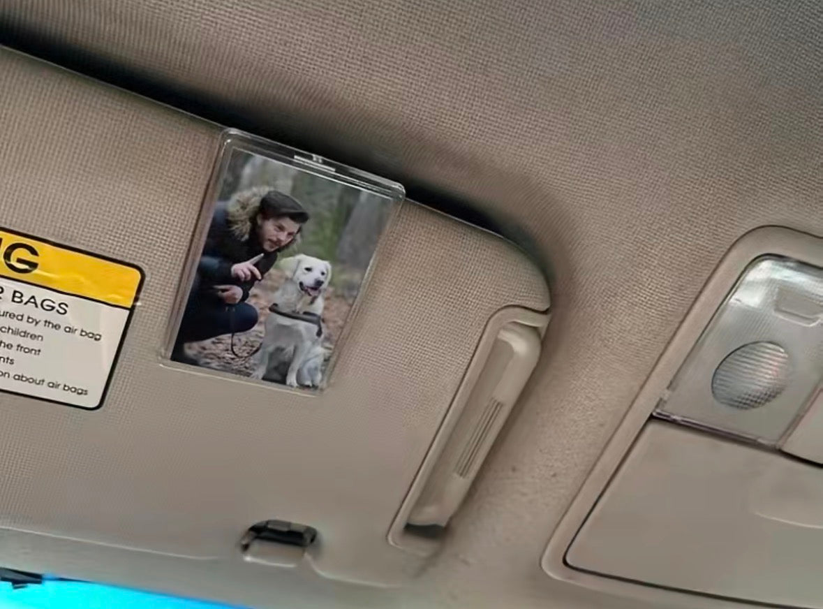 Car Picture Holder for Sun Visor – Magnetic Photo Clip